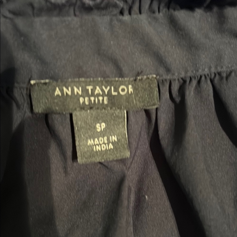 Ann Taylor Petite Blue Sleeveless Tie Front Dress - Picture 4 of 5